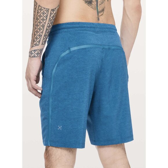 LULULEMON Pace Breaker Short 9" *Linerless Heathered Texture Printed Vivid Aqua - Picture 2 of 11